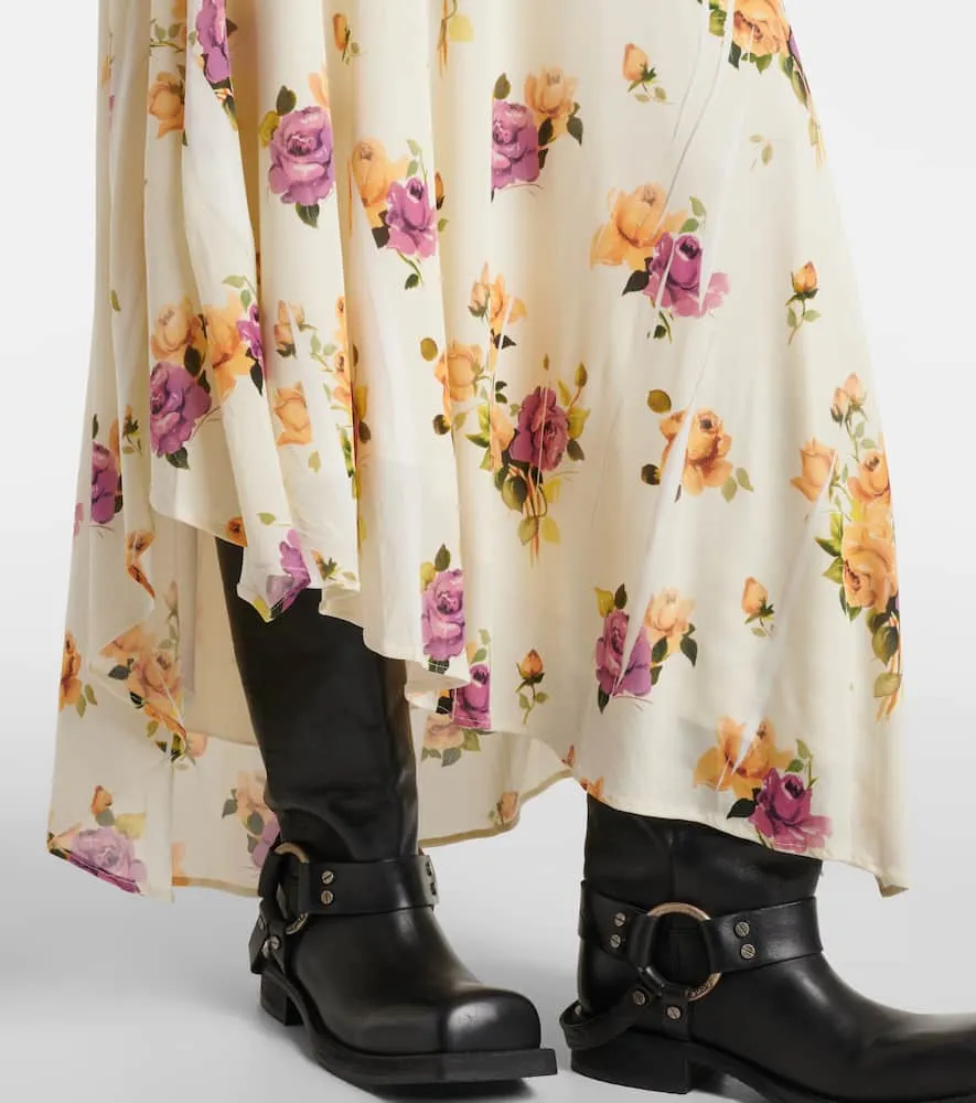 Acne Studios Edna floral asymmetric midi dress