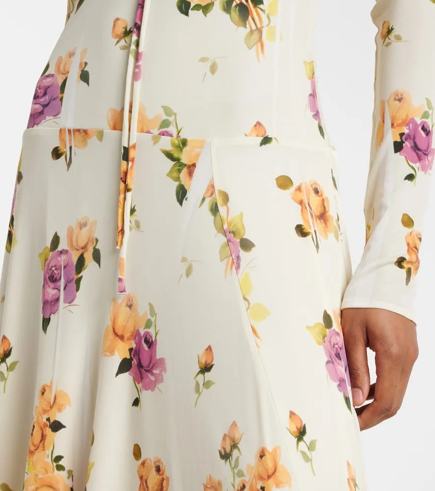 Acne Studios Edna floral asymmetric midi dress
