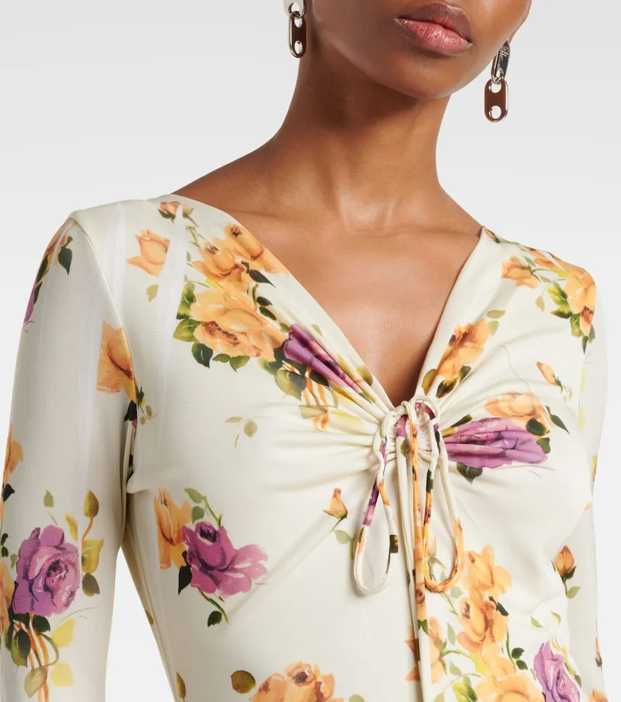 Acne Studios Edna floral asymmetric midi dress