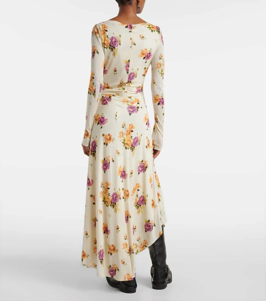 Acne Studios Edna floral asymmetric midi dress
