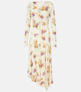 Acne Studios Edna floral asymmetric midi dress