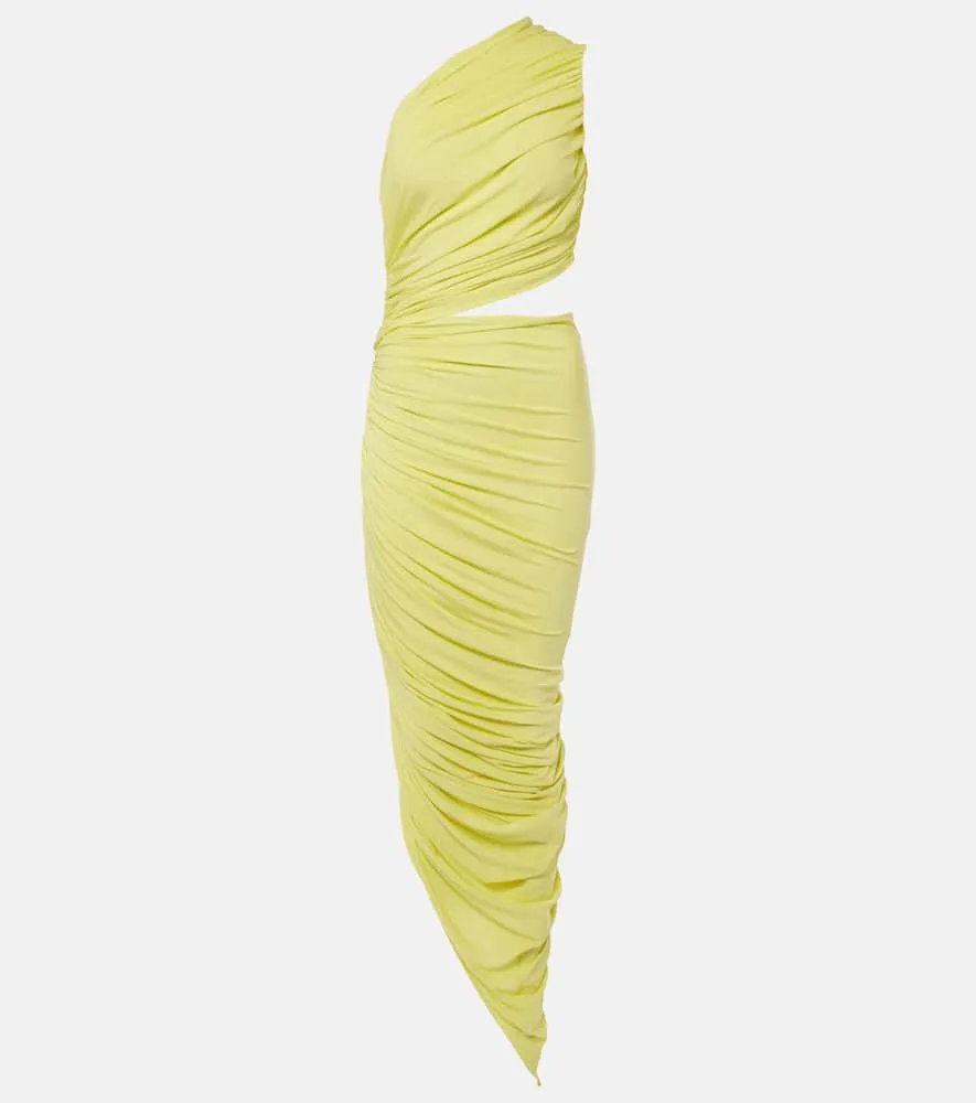 Alaia Ruched cutout jersey gown