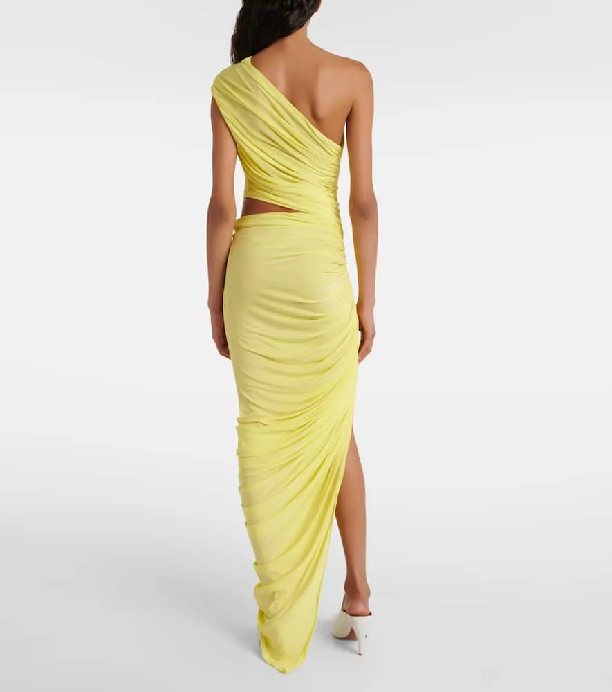 Alaia Ruched cutout jersey gown