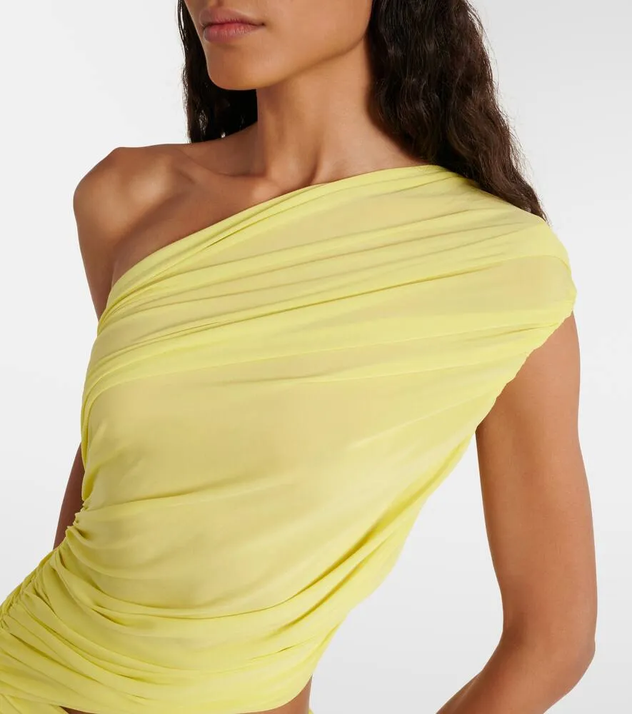 Alaia Ruched cutout jersey gown