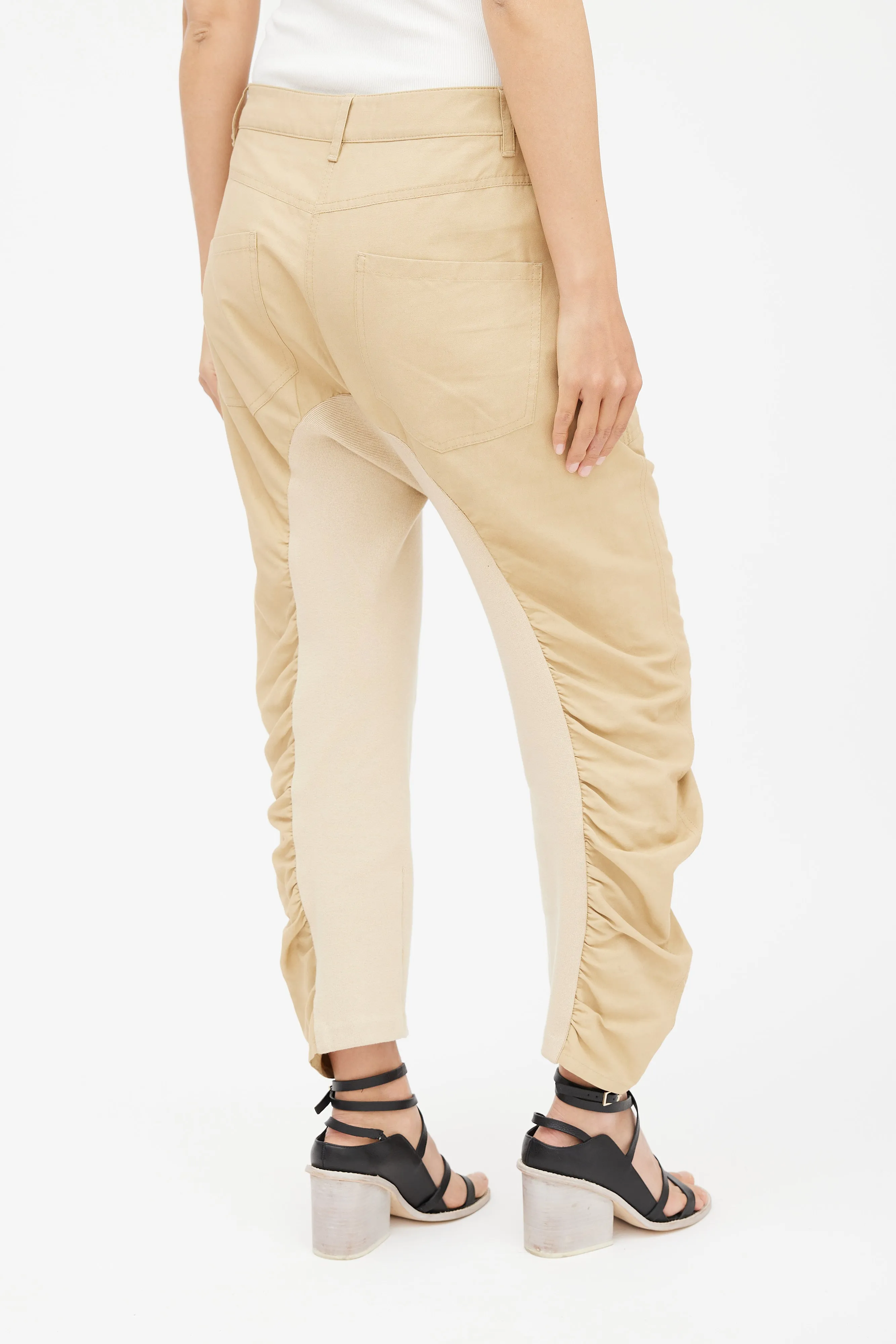 Beige Drop Seat Trouser