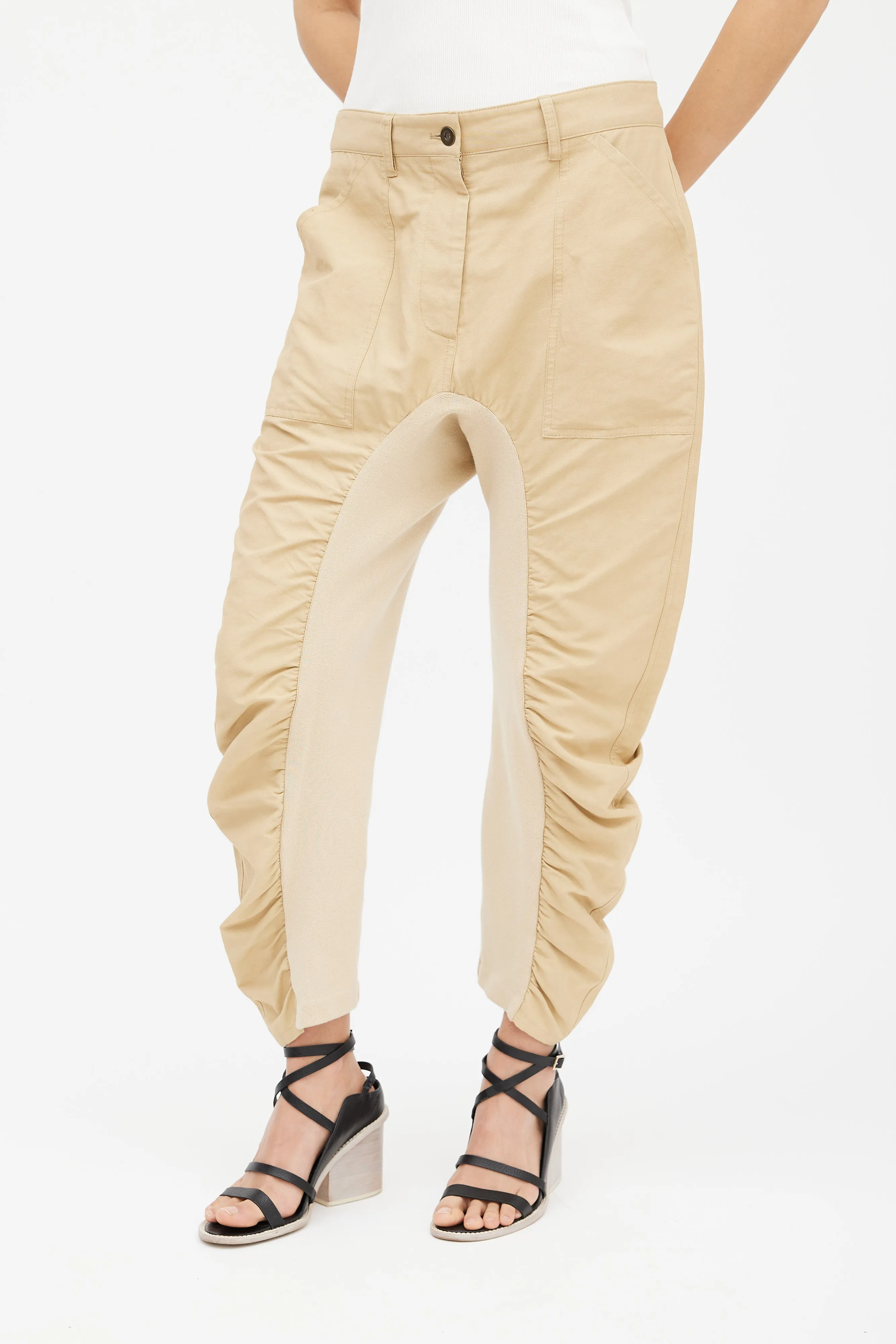 Beige Drop Seat Trouser
