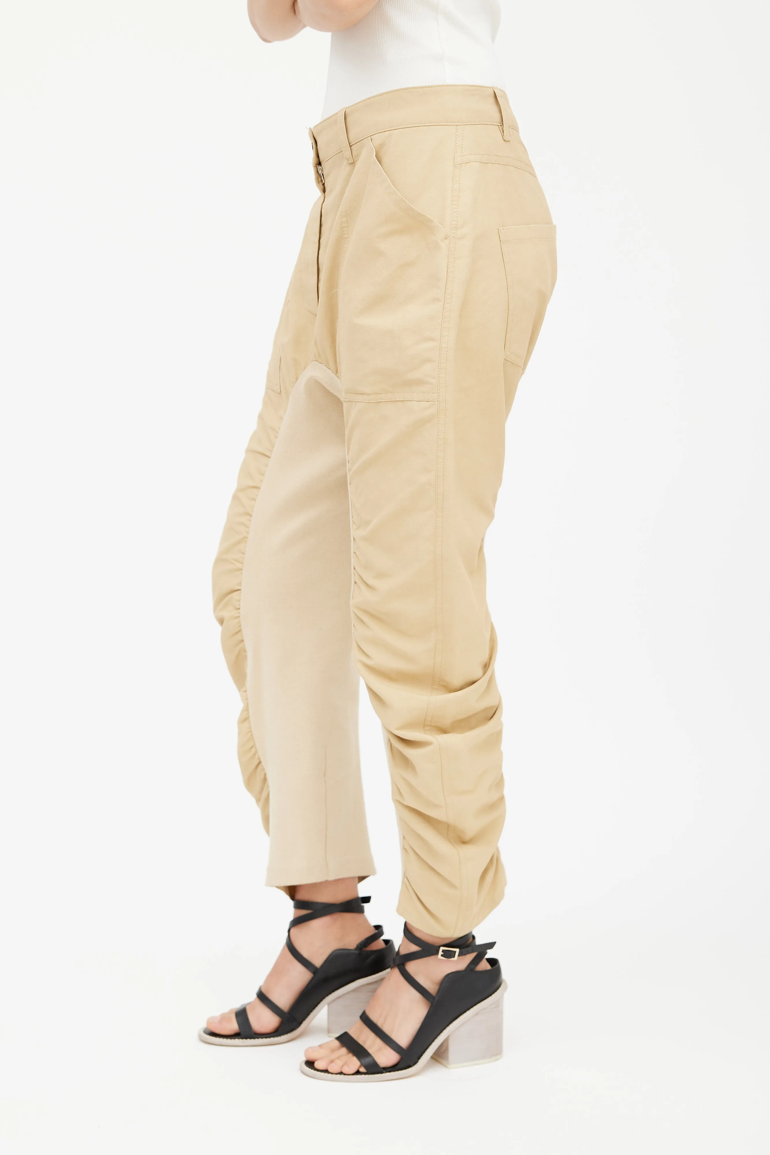 Beige Drop Seat Trouser