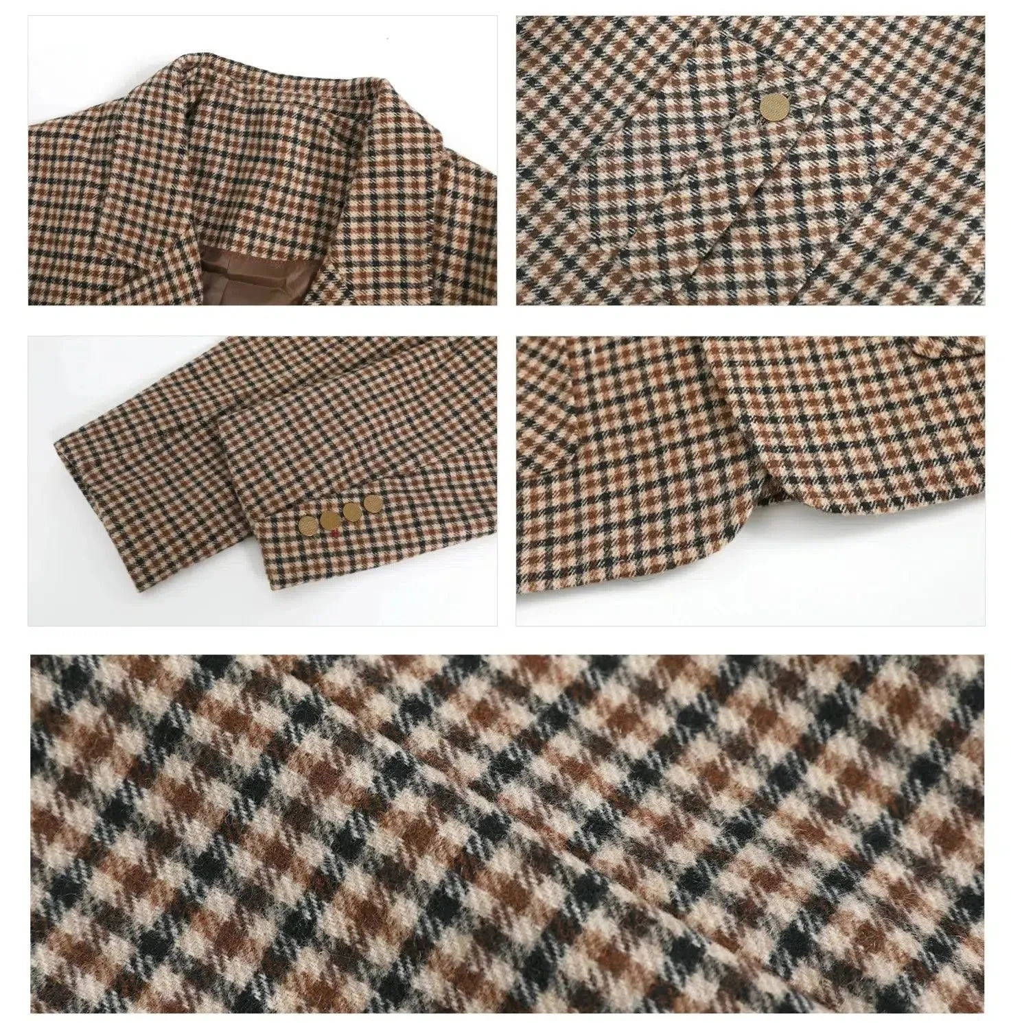 Classic Houndstooth Patterned Jacket