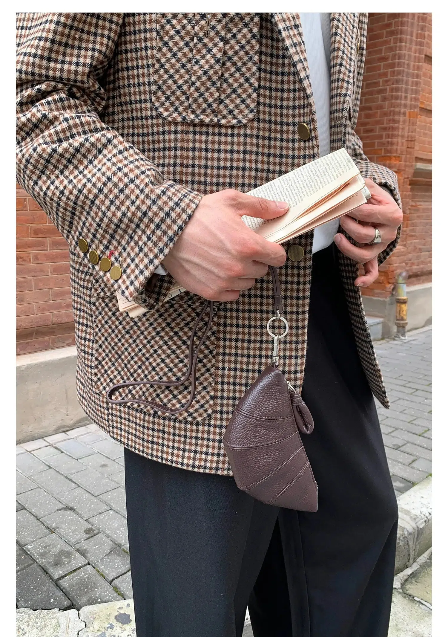 Classic Houndstooth Patterned Jacket