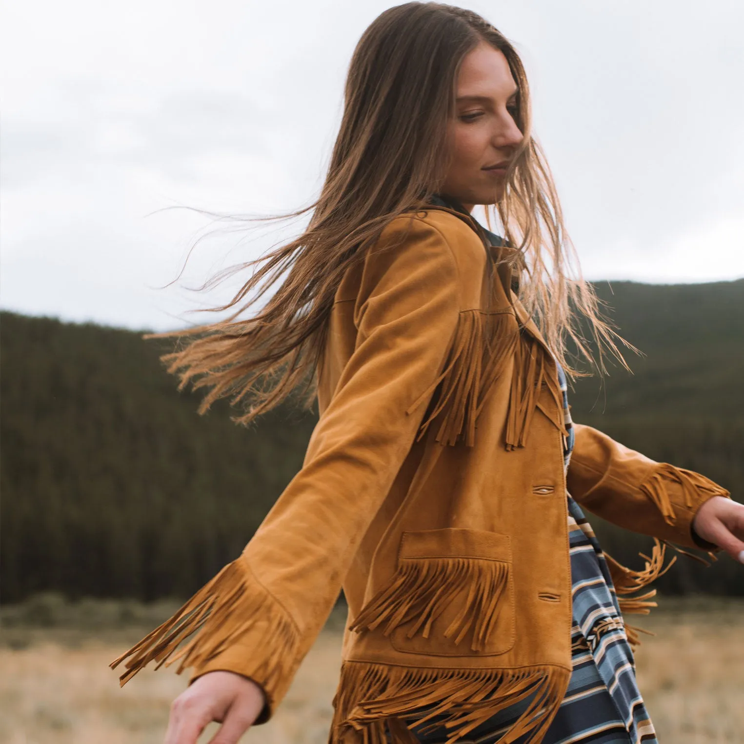 Lamb Suede Fringed Jacket