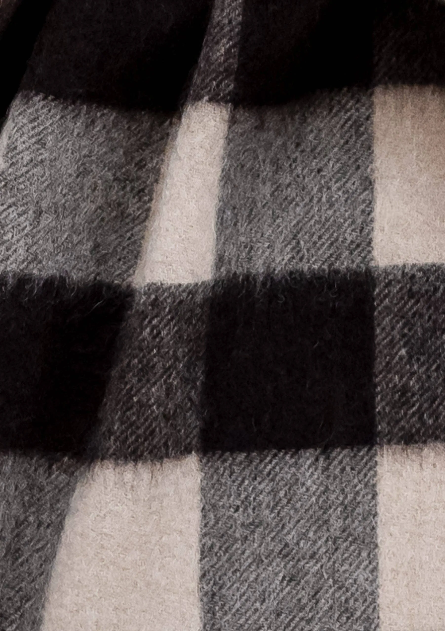 Lambswool Scarf in Black Gingham