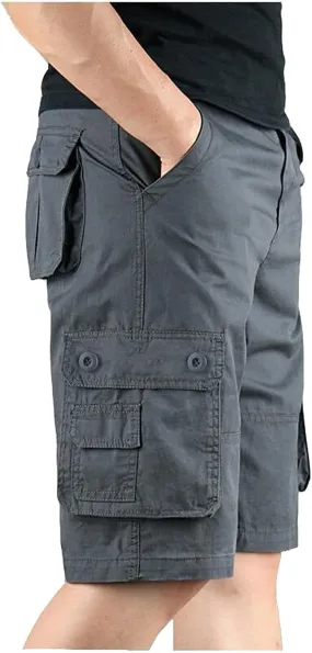 Mens Cargo Shorts Cotton Work Shorts with Multi Pocket Casual Workout Shorts Outdoor Hiking Fishing Tactical Shorts