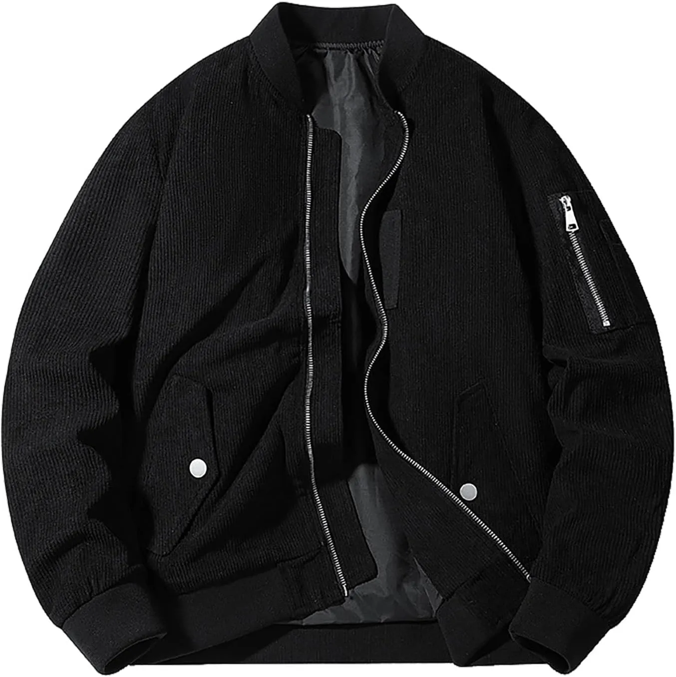 Men's Casual Hooded Jacket Fall Fashion Lightweight Windbreaker Solid Color Zip Up Coat Comfy Shackets with Pocket