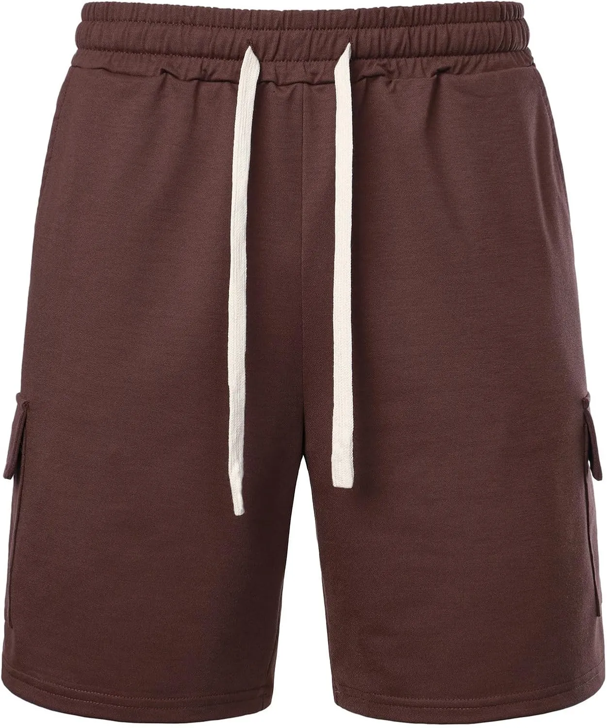 Men's Linen Bermuda Shorts Casual Elastic Waist Loose Fit Summer Knee Length Beach Short with Pockets Lounge Pants