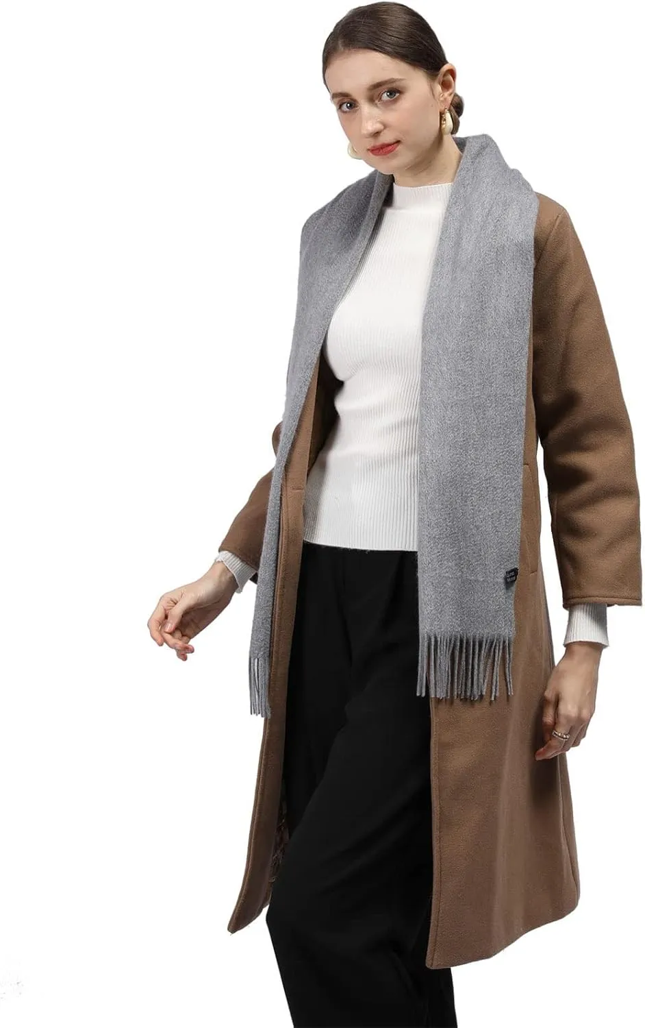 Pure Cashmere Scarf for Men Women Warm Winter Scarves, Fringed Edges Scarf, Multi-Color Gift …