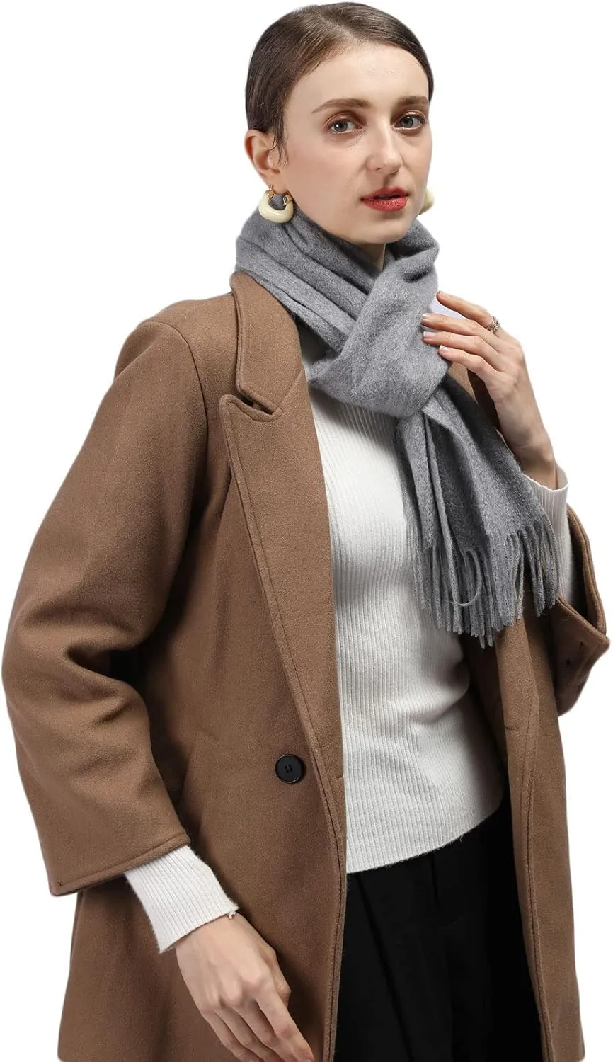 Pure Cashmere Scarf for Men Women Warm Winter Scarves, Fringed Edges Scarf, Multi-Color Gift …