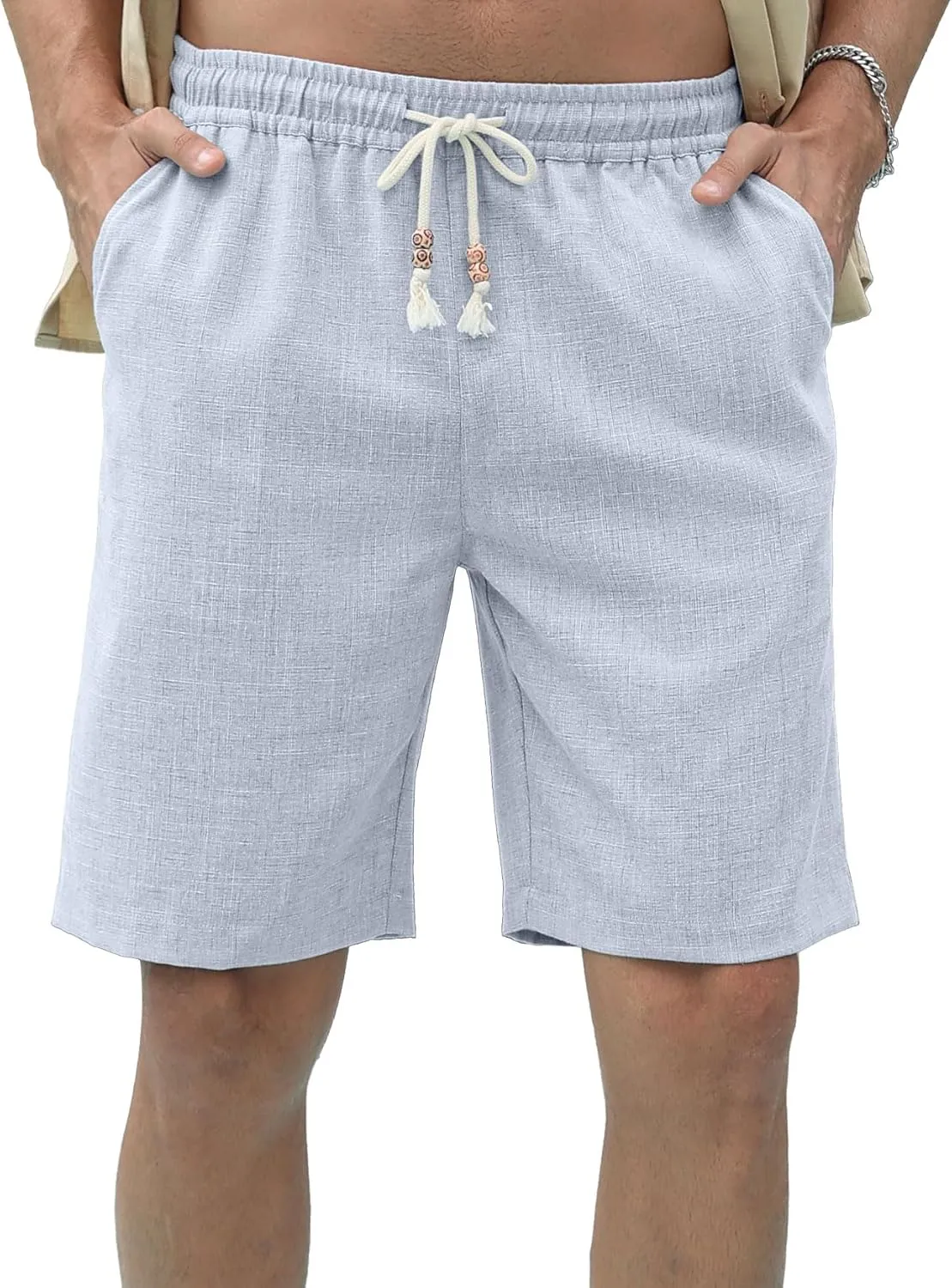 Sailwind Mens Linen Shorts Casual Drawstring Summer Beach Shorts