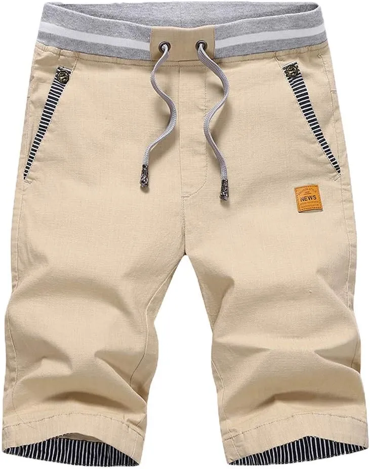 Shorts for Men,Men's Shorts Casual Classic Fit Drawstring Summer Beach Shorts with Elastic Waist and Pocket