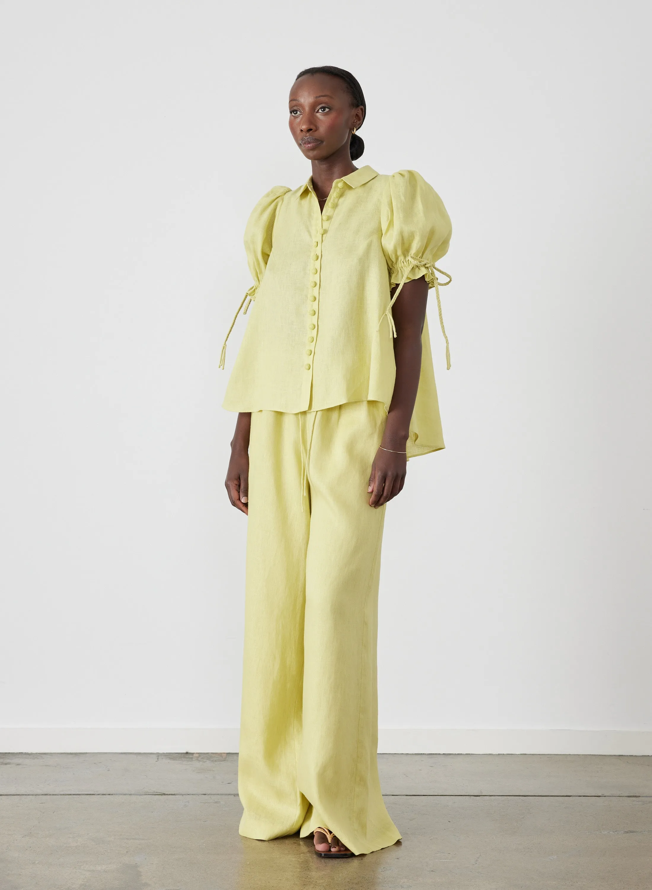 Sophia Linen Palazzo Pant | Zinnia