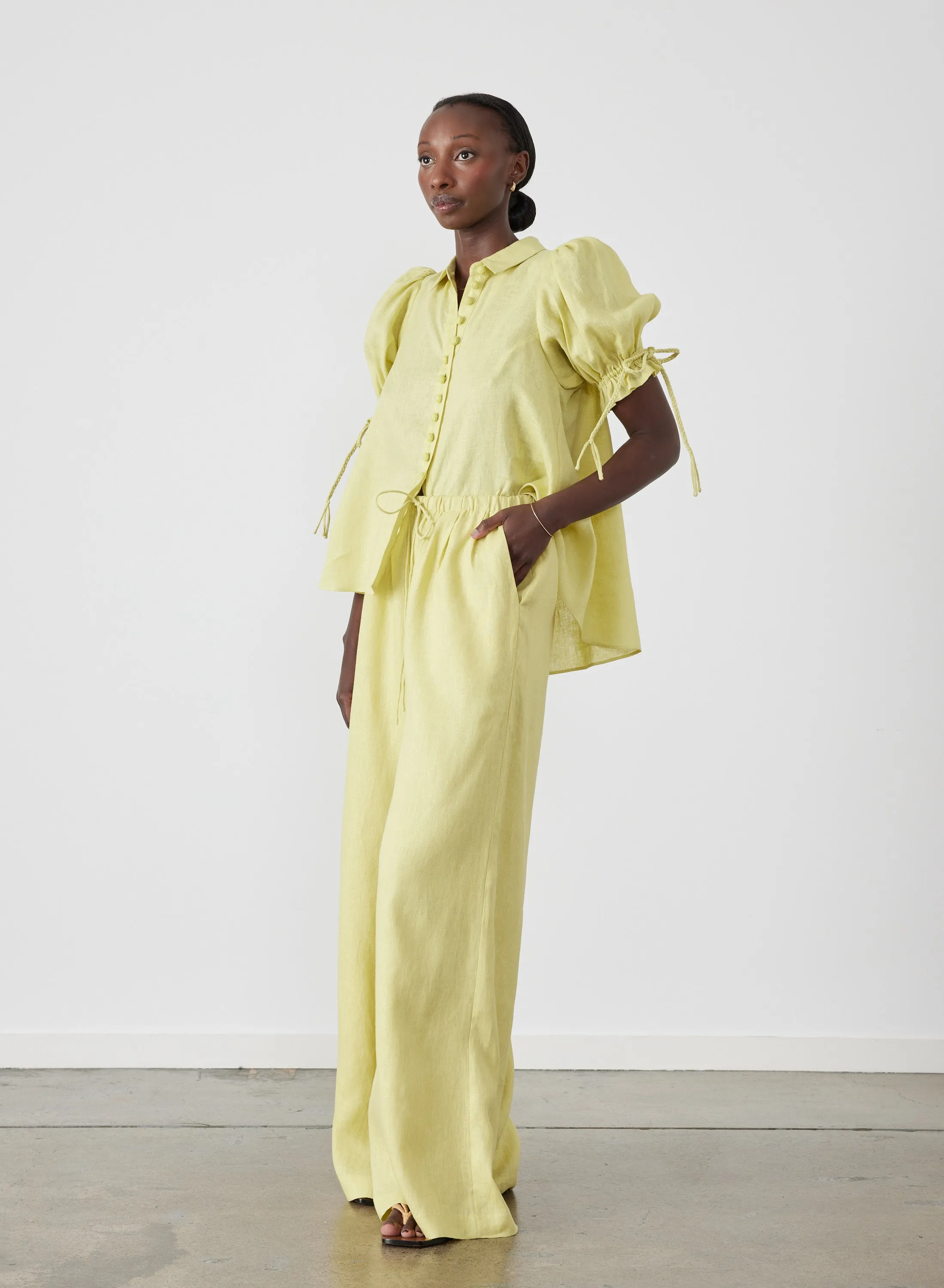 Sophia Linen Palazzo Pant | Zinnia