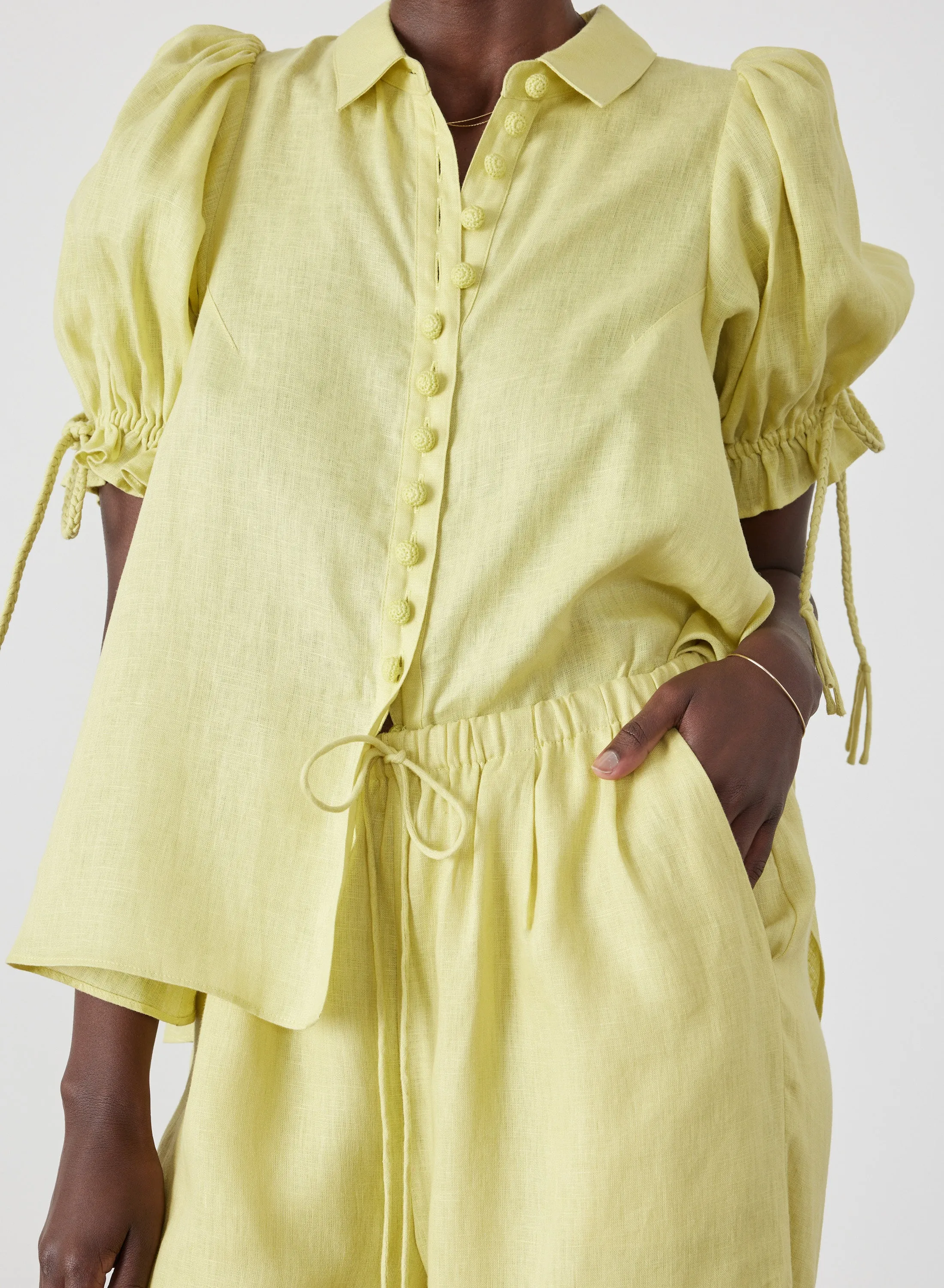 Sophia Linen Palazzo Pant | Zinnia