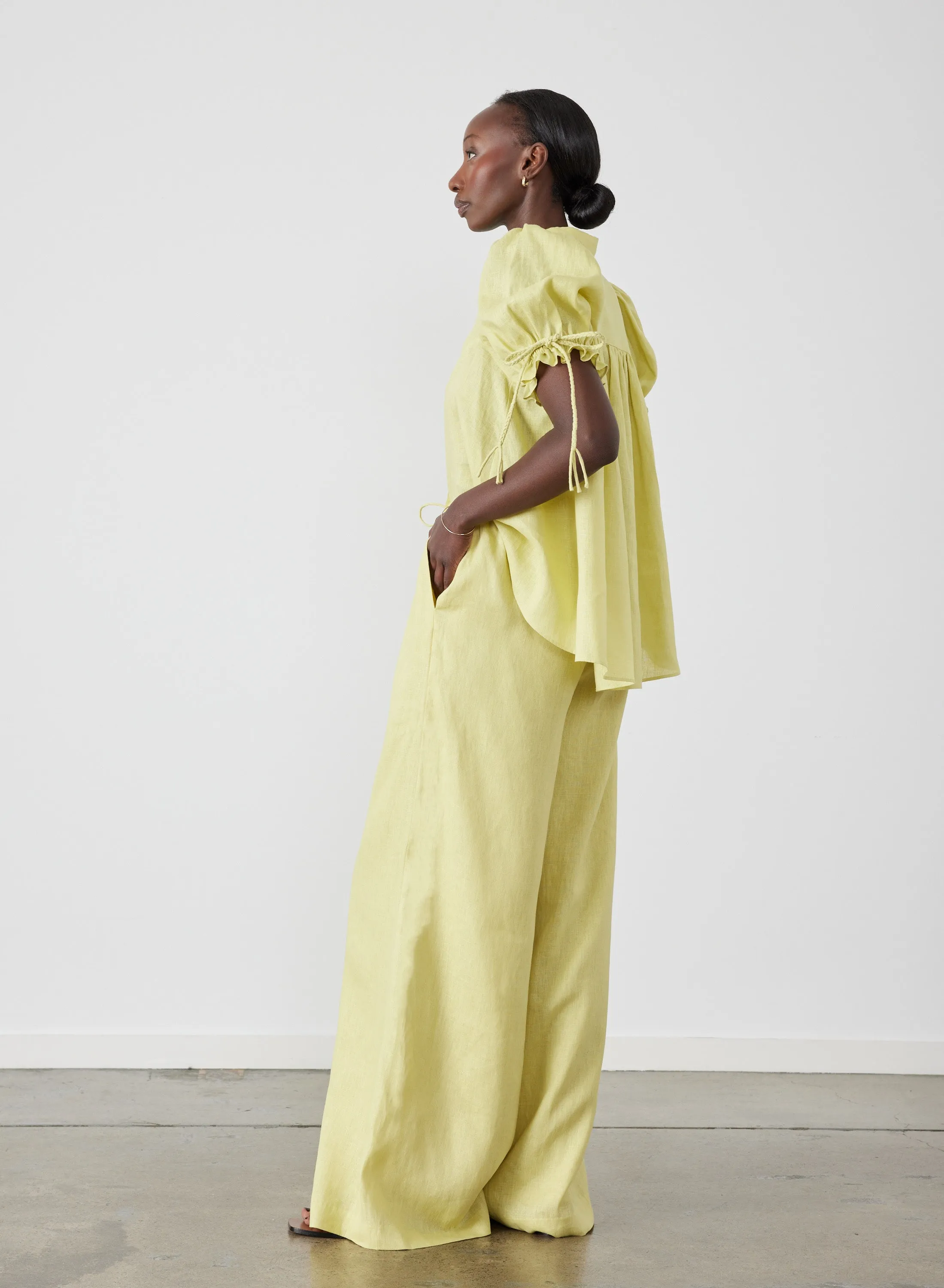 Sophia Linen Palazzo Pant | Zinnia