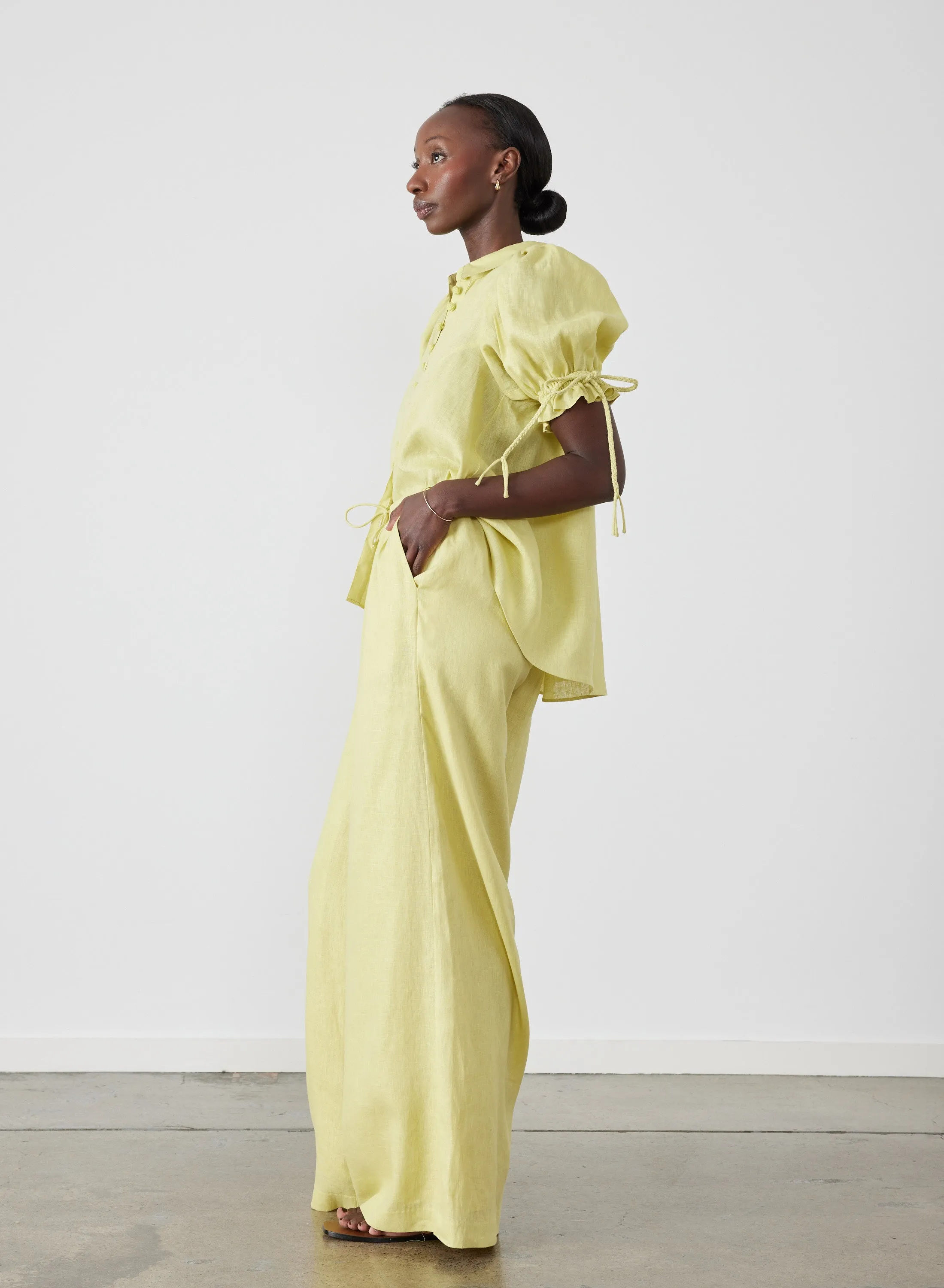 Sophia Linen Palazzo Pant | Zinnia