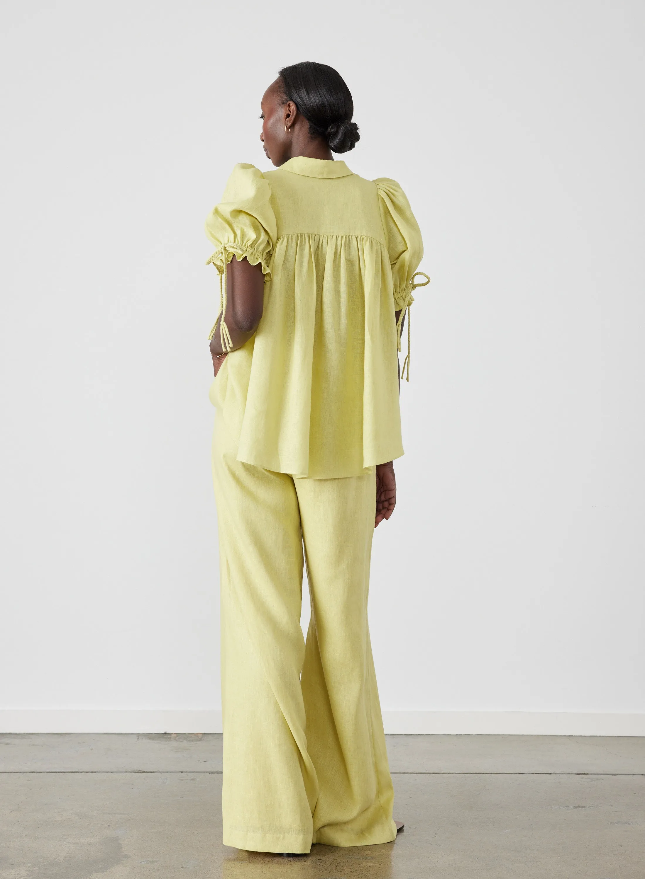 Sophia Linen Palazzo Pant | Zinnia