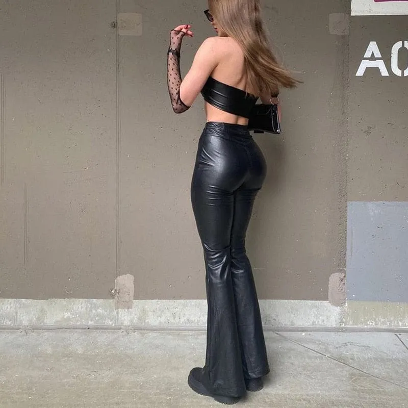 Valerie Leather Flare Pant