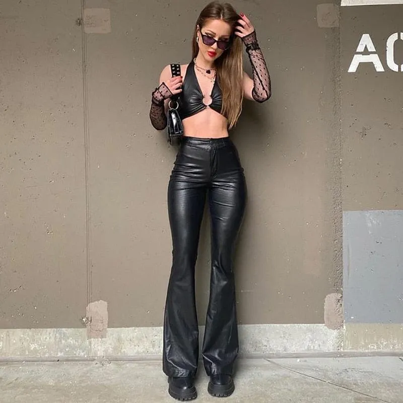 Valerie Leather Flare Pant
