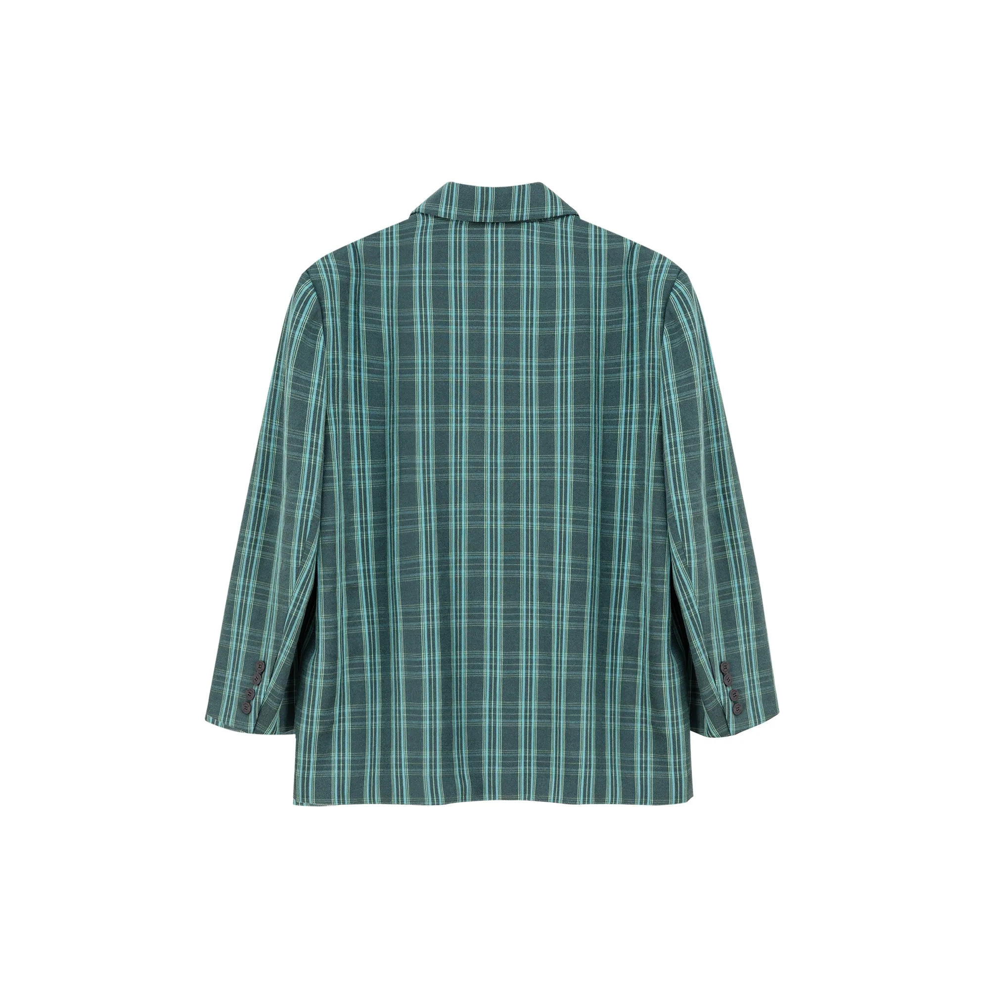 Vintage Check Preppy Embroidered Blazer Jacket