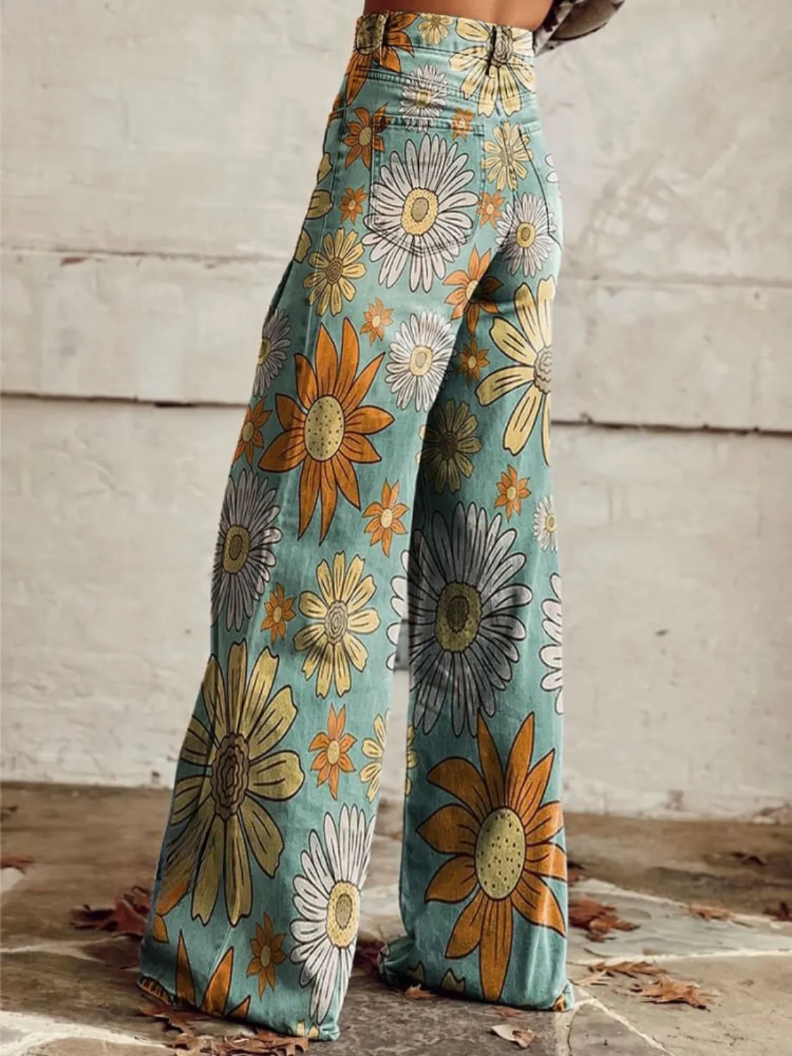 Vintage Flared Pants | Floral Bliss