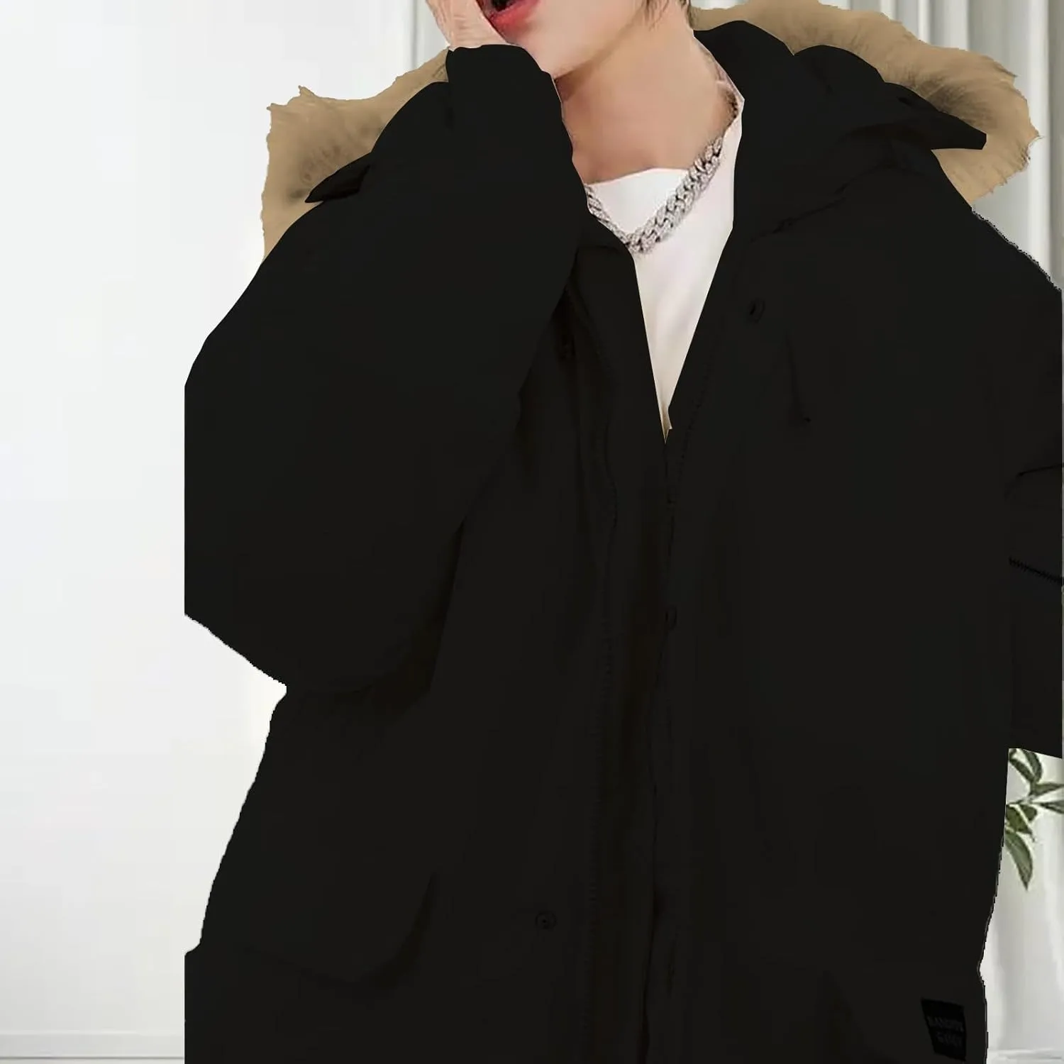 Winter Coats for Women Fleece Lined Puffer Jacket Fashion Hooded Down Coat 2024 Winter Button Down Padded Outerwear