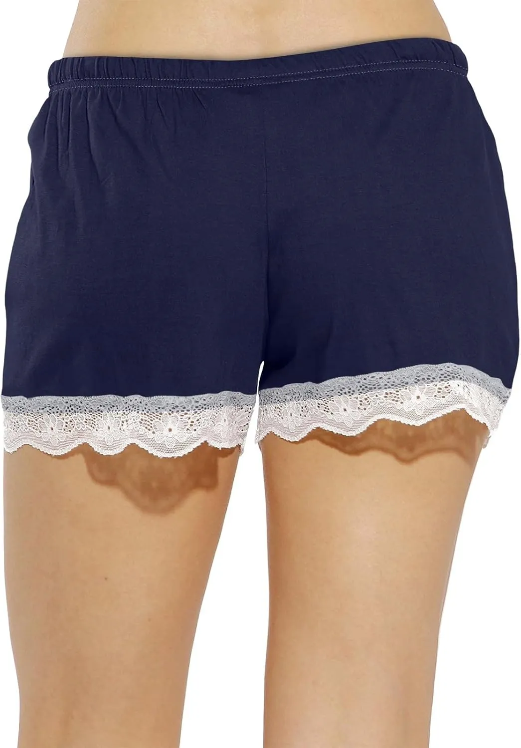 Womens Pajama Shorts Loose Fit Plaid Summer Lace Lounge Sleep Pj Bottoms Sexy Drawstring Elastic Waist Cute Shorts