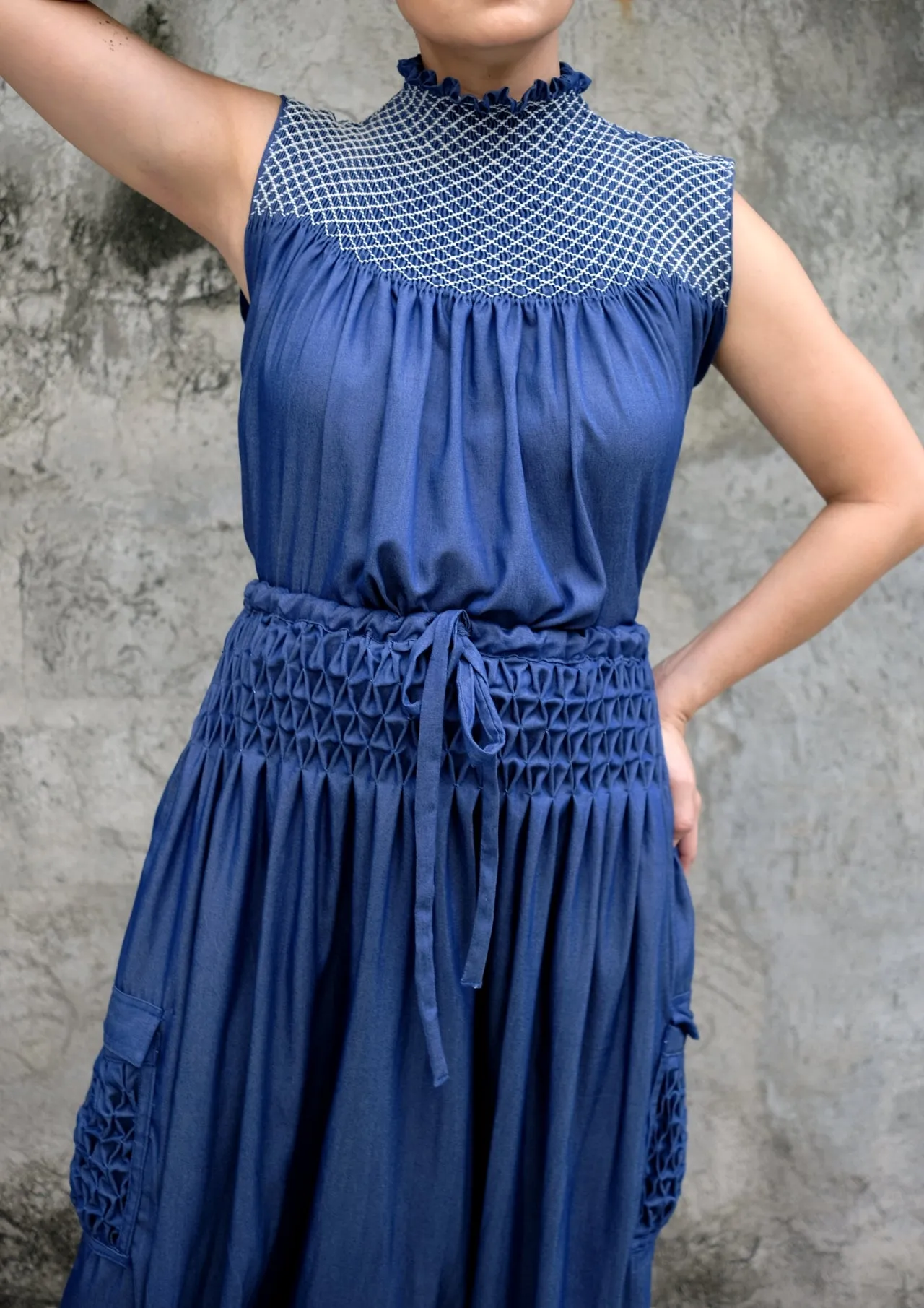 zamora harem pants - blue chambray